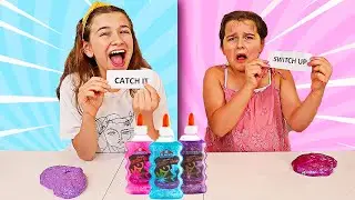 Dump It! Switch Up! Catch It! SLIME Challenge! | JKrew