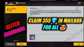 Get glitch diamond 😍 back | 355 diamond in mail box | free fire diamonds in mail box