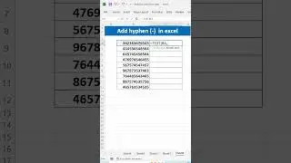 Quickly add dash in Excel 🔥 | how to insert dashes | 