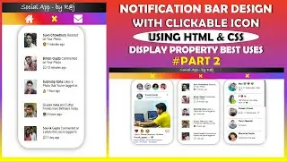 Notification Bar Design With Clickable Icon Using HTML and CSS 🔥 | PART - 2 | HTML CSS Project |