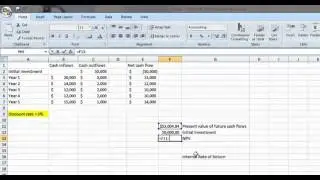 Using Excel to calculate NPV and IRR