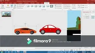 cara membuat animasi kota dengan mobil berjalan di PowerPoint 2016