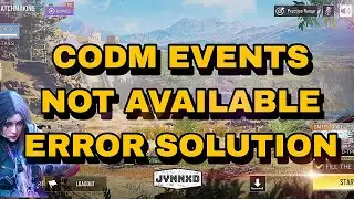 Events Not Showing Error Solution | Call Of Duty: Mobile | JYNNXD