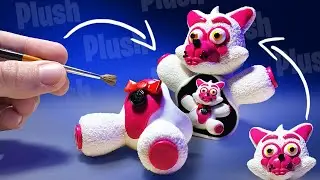 What's inside Funtime Foxy Plushie? How to make FNAF plush | Clay art