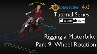 Blender 4.0 Tutorial Series: Rigging a Motorbike - Part 9/10: Rotating the Wheels with Drivers