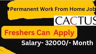 Cactus Permanent Work From Home Job || Latest Jobs update