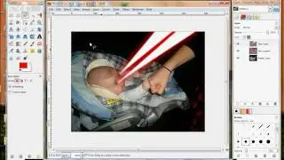 Babies with Laser Eyes Gimp Tutorial