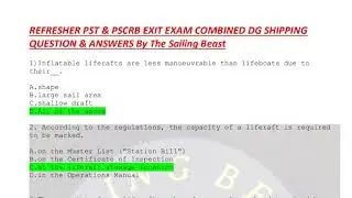 Refresher PST & PSCRB Exit Exam DG Shipping Questions With Answers Combined SET 2