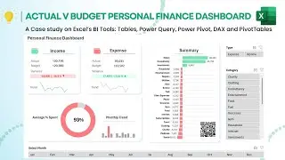 Create a Dynamic Actual v Budget Personal Finance Dashboard in Excel | Power Query, Power Pivot, DAX
