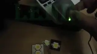 Пример тестирования LED 10W 12v, с aliexpress. БП от антены (2-12В, 0,1А) test LED светодиодные