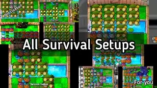 All your Survival: Endless setups in one video - Plants vs Zombies