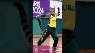 Cat Mimics Raygun: Hilarious #BreakingDance Fail! 🐱💃 #breakdance #olympics2024