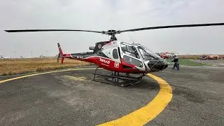 Airbus H125, 9N-AKD, take off from Lukla Airport to Kathmandu