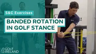 Banded Rotation In Golf Stance | Robbie Cannon | Strength and Conditioning Exercises