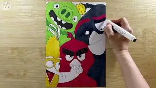 Как нарисовать Энгри Бёрдс Angry Birds