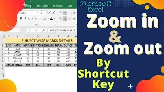 Excel Zoom in & Zoom Out by Shortcut Key || How to zoom in and zoom out in excel || Shorts