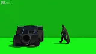 Batman drive Batmobile green screen
