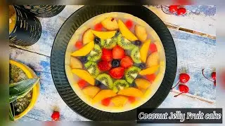 COCONUT JELLY FRUIT CAKE | HEALTHY & DELICIOUS DESSERT BY MASTERCHEF OINDRILA | VEGAN RECIPE