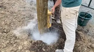 Quick 'n Easy way to Anchor Posts Using Quikcrete Cement