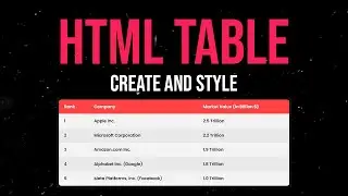 How to Create and Style a Table with HTML & CSS  | Step by Step Tutorial