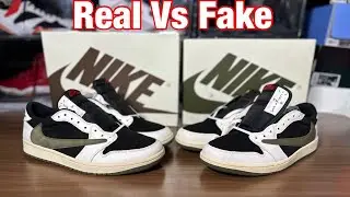 Air Jordan 1 Low x Travis Scott Olive Real vs Fake Review.