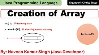 Creation of Array in Java | Java Programming Language | Java
