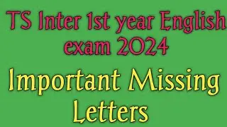 Important Missing Letters