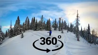 Фрирайд на сноуборде в Алтайских горах в формате 360° - Панорамное видео VR в 5К качестве