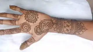 very beautiful stylish mehndi design | simple mehndi design | easy flower design