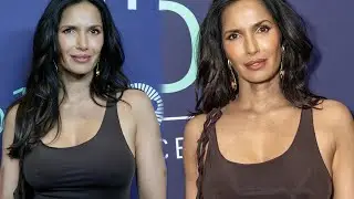 Padma Lakshmi attends the red carpet for Priscilla during the 61st New York Film Festival