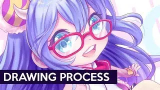 【PaintTool Sai】Chibi Rinnie (commission) - Drawing Process