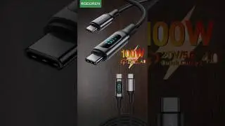 Rocoren PD 100w LED Display USB Type C Cable Unboxing #usbconnector #usbcable #usbtypec