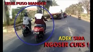 Akibat Ngebut ADEK SMA Jadi NGOSER Hampir Nyium Truk Puso - Motovlog Ojol