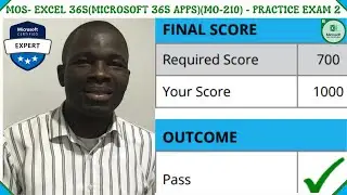 MO-210: Microsoft Excel (Microsoft 365 Apps)Certification - PRACTICE EXAM 2