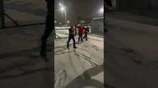 Бег на джамперах по снегу 😜