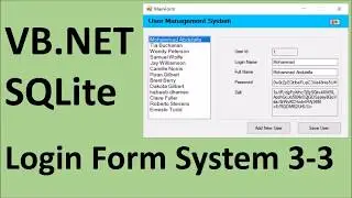 How to create Login Form using VB.Net and SQLite 3-3