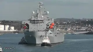 RFA ARGUS A135 ENTERS DEVONPORT NAVAL BASE AT DEVILS POINT - 11th October 2021