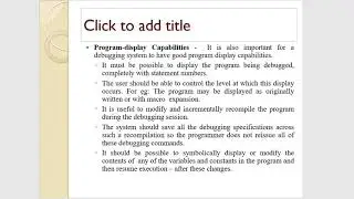 Interactive Debugging System