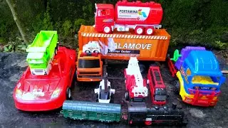 Mobil Mobilan polisi, kereta api,truk tronton, car toys police, toys,