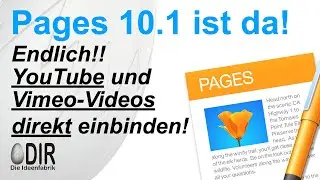 Mac Tutorial deutsch: Pages Version 10.1 ist da. Endlich YouTube und Vimeo Videos perfekt einbinden.