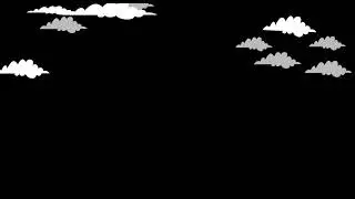 Vector cloud green screen video / green screen / Animation cloud green screen