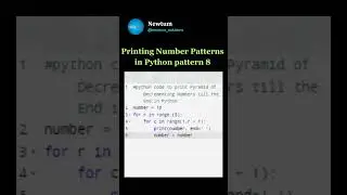 Printing Number Patterns in Python pattern 8..  