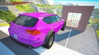 High Speed Jumping through Freeze Wall Crashes - BeamNG drive
