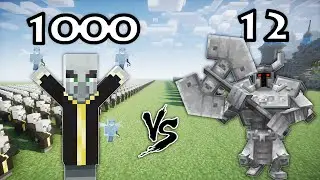 1000 Evoker Vs 12 Ferrous Wroughtnaut |Minecraft|