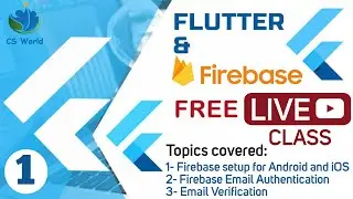 Flutter Firebase setup for Android and iOS - Email Verification - Live Zoom Class 1