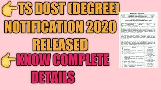 Telangana Degree Admissions 2020|TS DOST Notification Released|Complete Details|