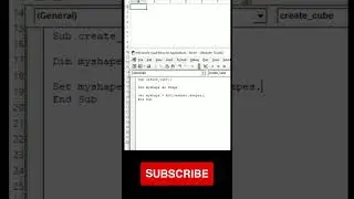 How to create a cube by using VBA | Visual Basic Application