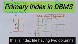 Primary Index | Single level Indexing | DBMS