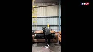 3 Seater Pull Out Queen Size Leather Sofa Bed in Brown - Orion