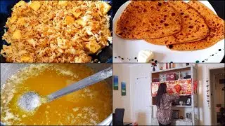 Indian Lunch to Dinner Routine 2020 | Quick recipes from leftover / Paneer Pulav, Daal Ka Paratha